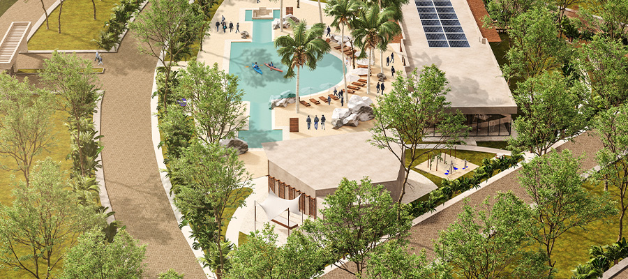 Áreas comunes por privada vista aérea - Ocean Village