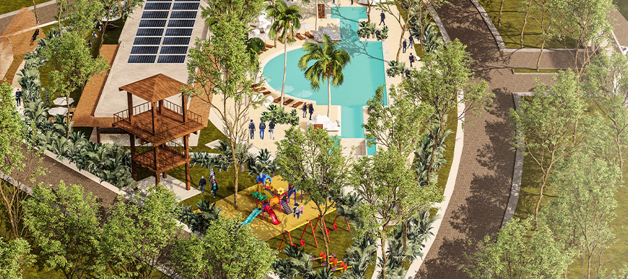 Áreas comunes vista aérea inclinada- Ocean Village